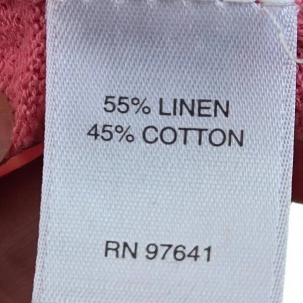 J.Jill Womens Large Lightweight Pink Linen-Cotton Sweater With Button Cuff Detai - Picture 5 of 5